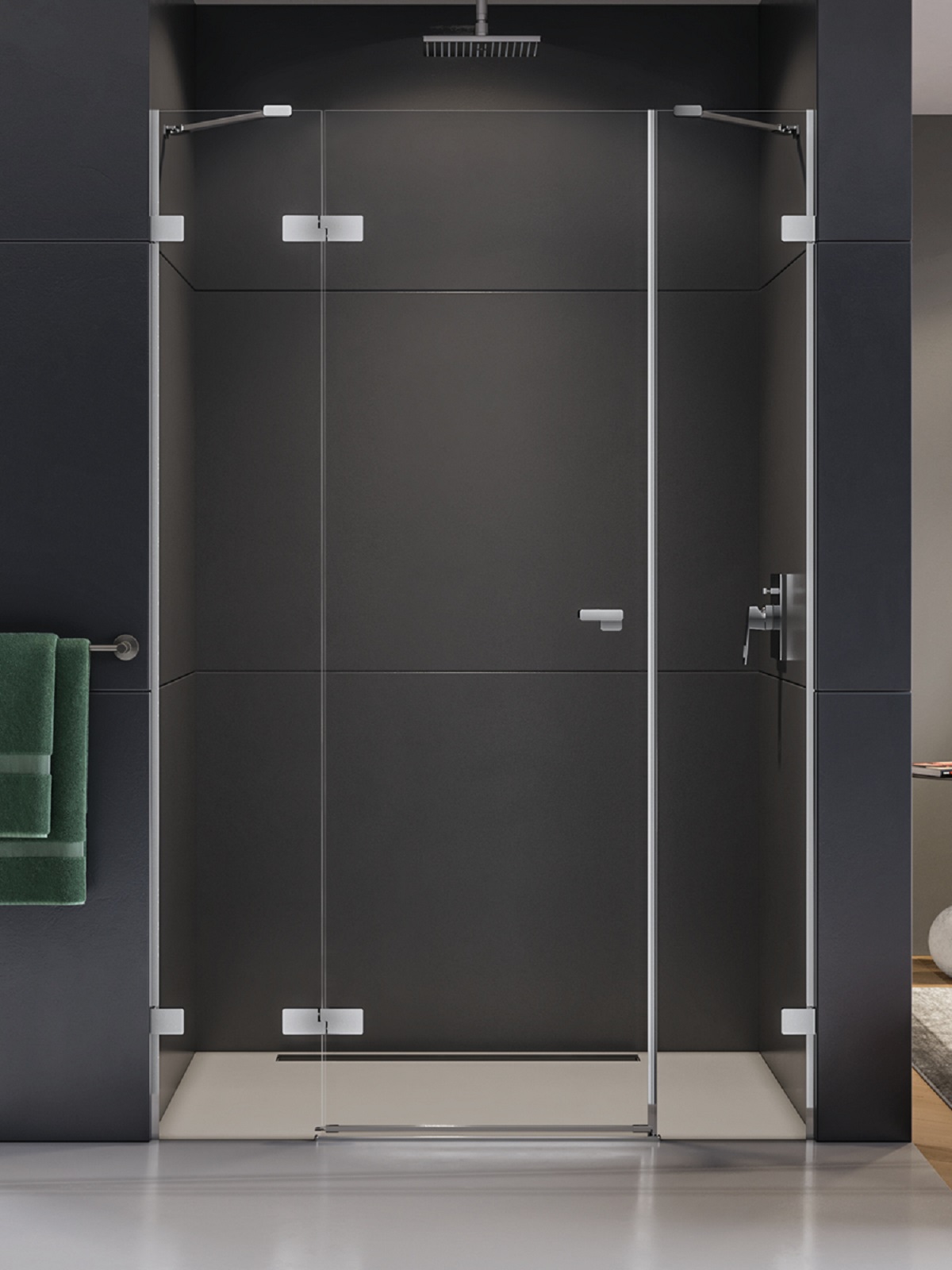 New Trendy Eventa sprchové dveře 110 cm sklopné chrom lesk/průhledné sklo EXK-4460
