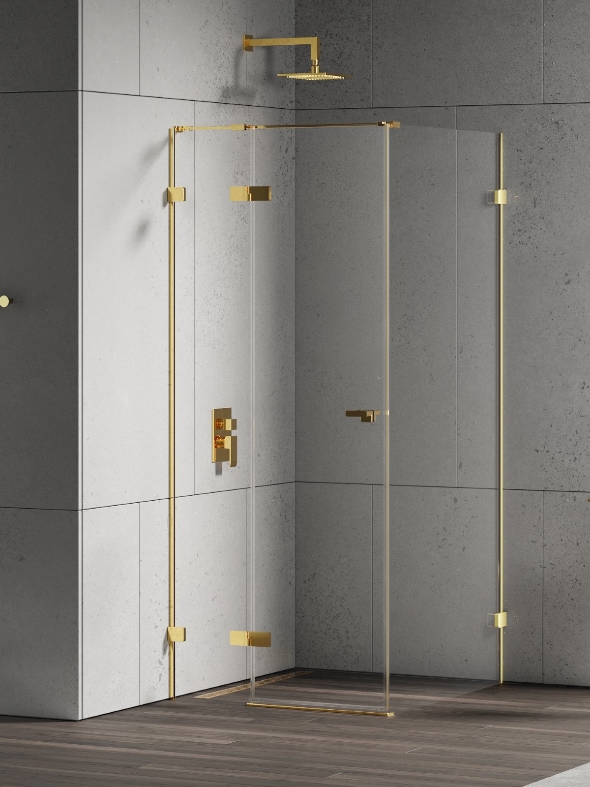 New Trendy Eventa Gold Shine sprchový kout 120x80 cm obdélníkový zlatá lesk/průhledné sklo EXK-4694