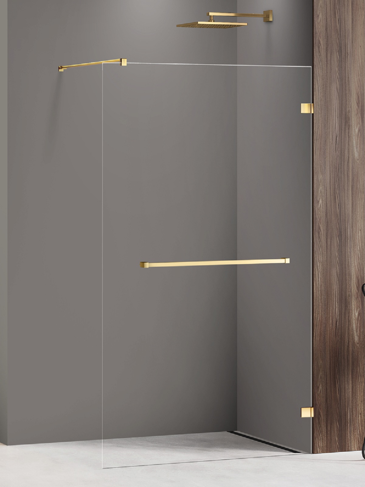 New Trendy Avexa Gold Shine sprchová zástěna walk-in 50 cm zlatá lesk/průhledné sklo EXK-7066