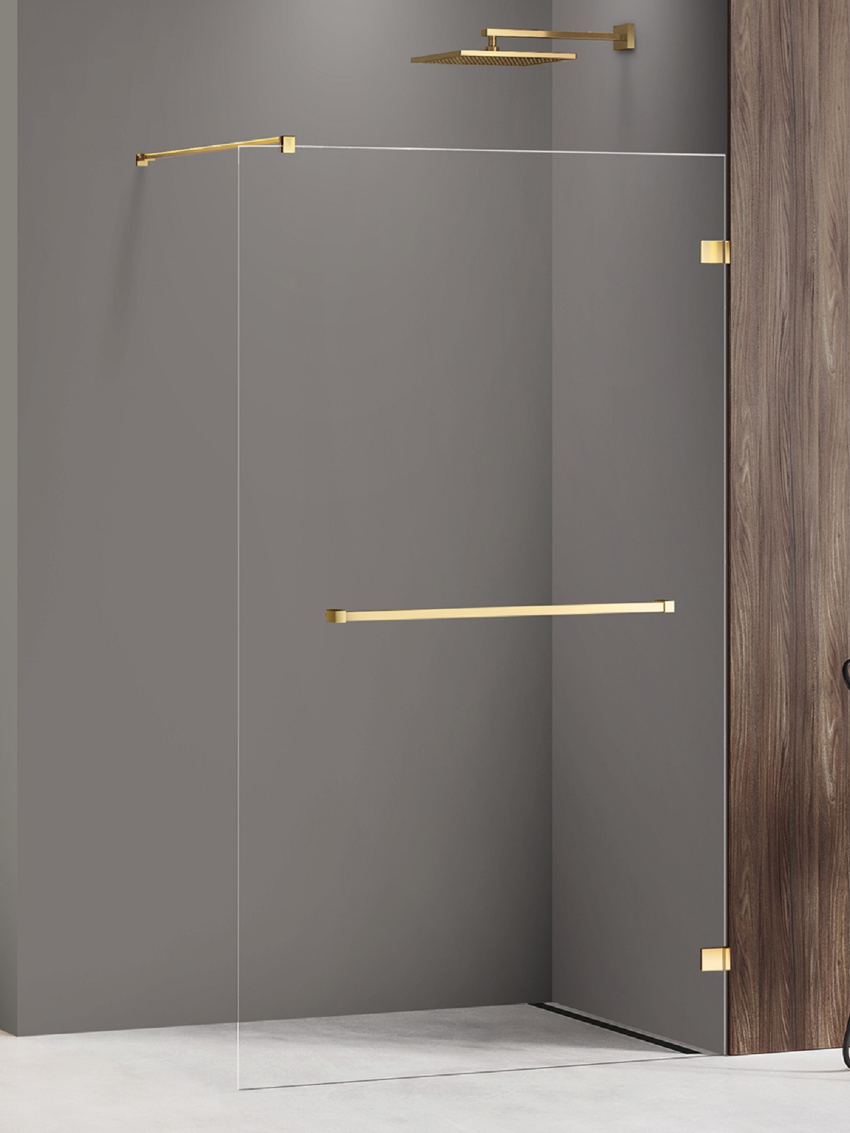 New Trendy Avexa Gold Shine sprchová zástěna walk-in 60 cm zlatá lesk/průhledné sklo EXK-7077