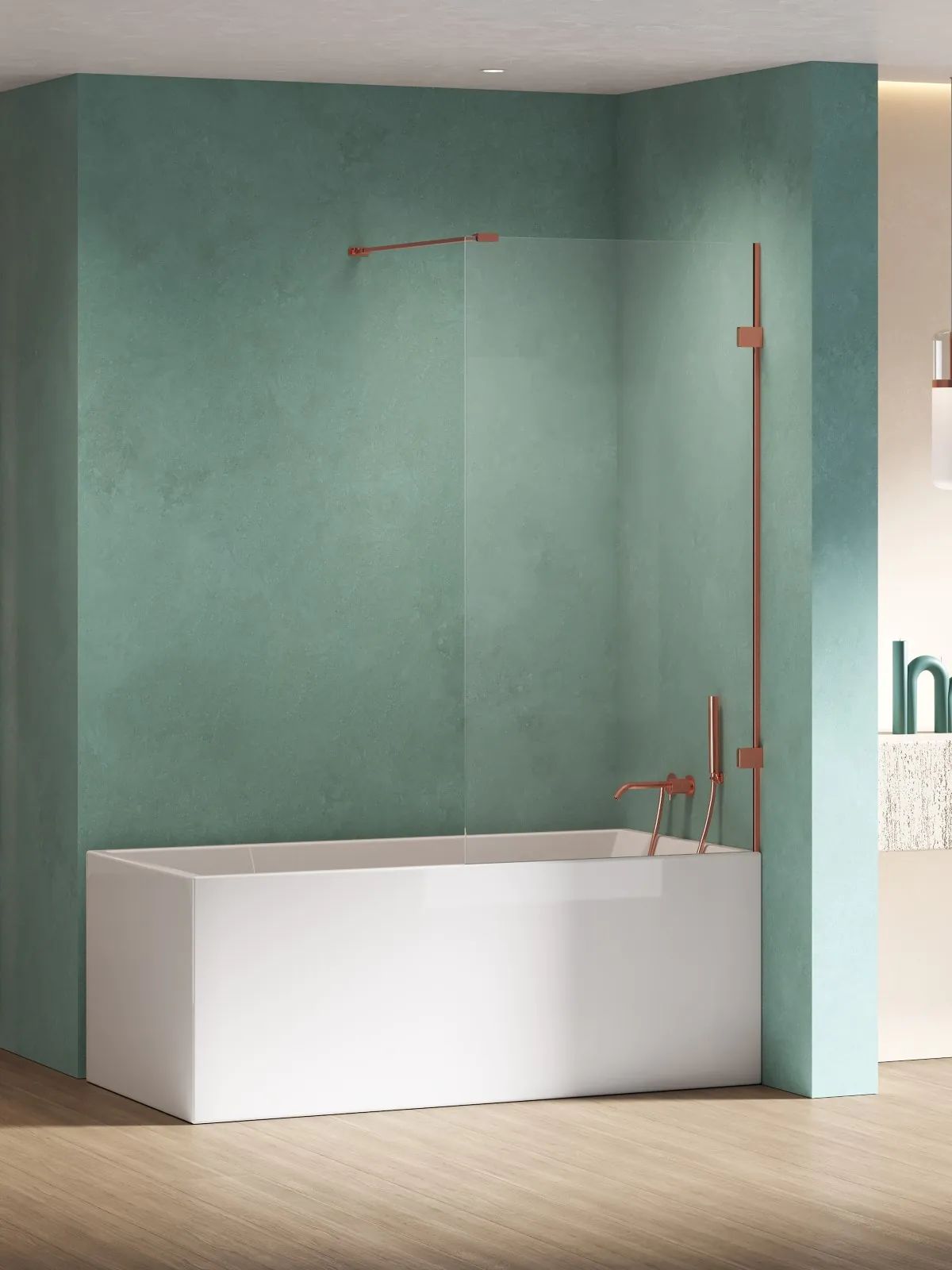 New Trendy Eventa Copper Shine vanová zástěna 80 cm jednodílný měděná lesk/čiré sklo EXK-5696-WP