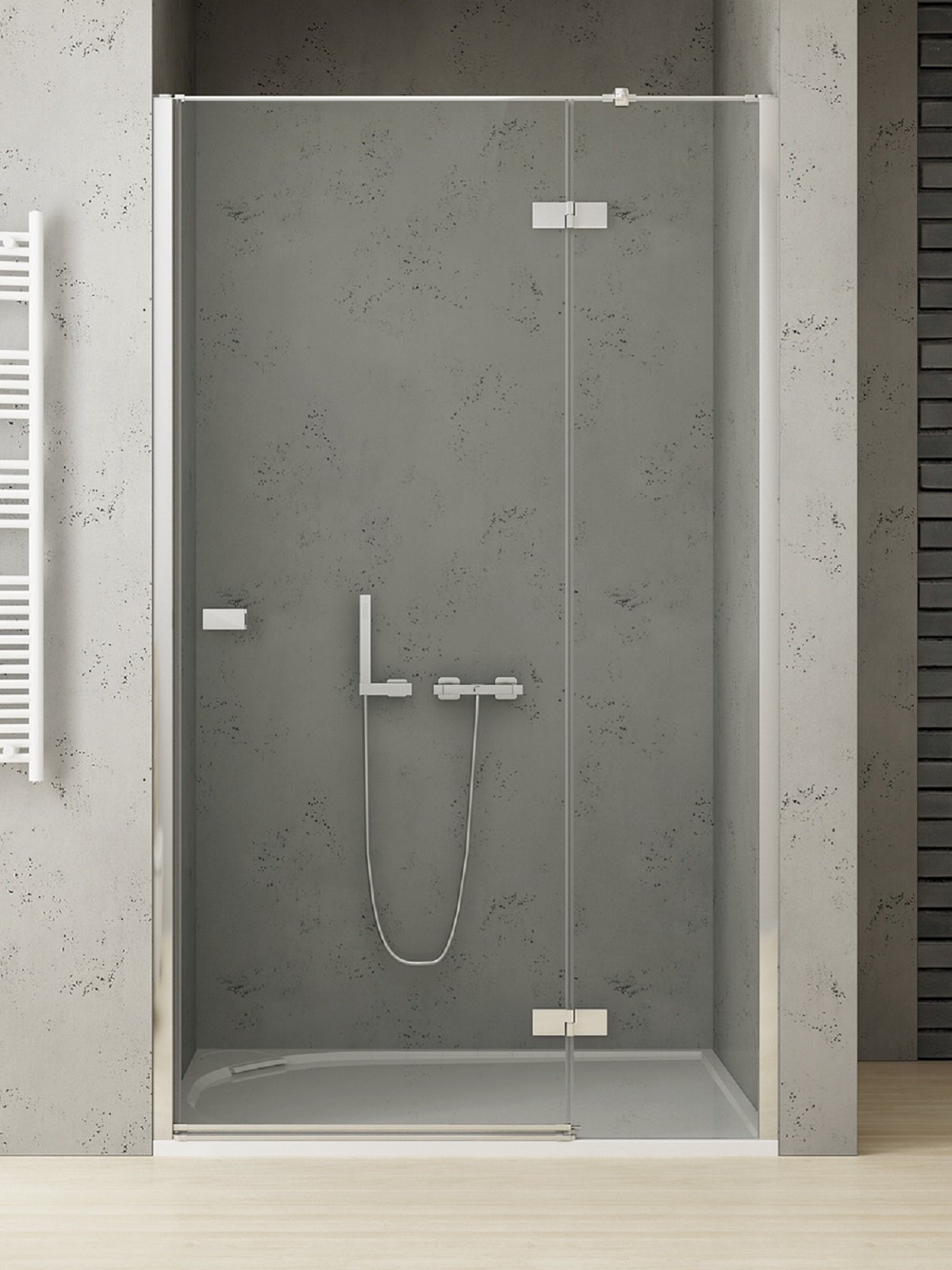 New Trendy Reflexa sprchové dveře 90 cm sklopné chrom lesk/průhledné sklo EXK-5060