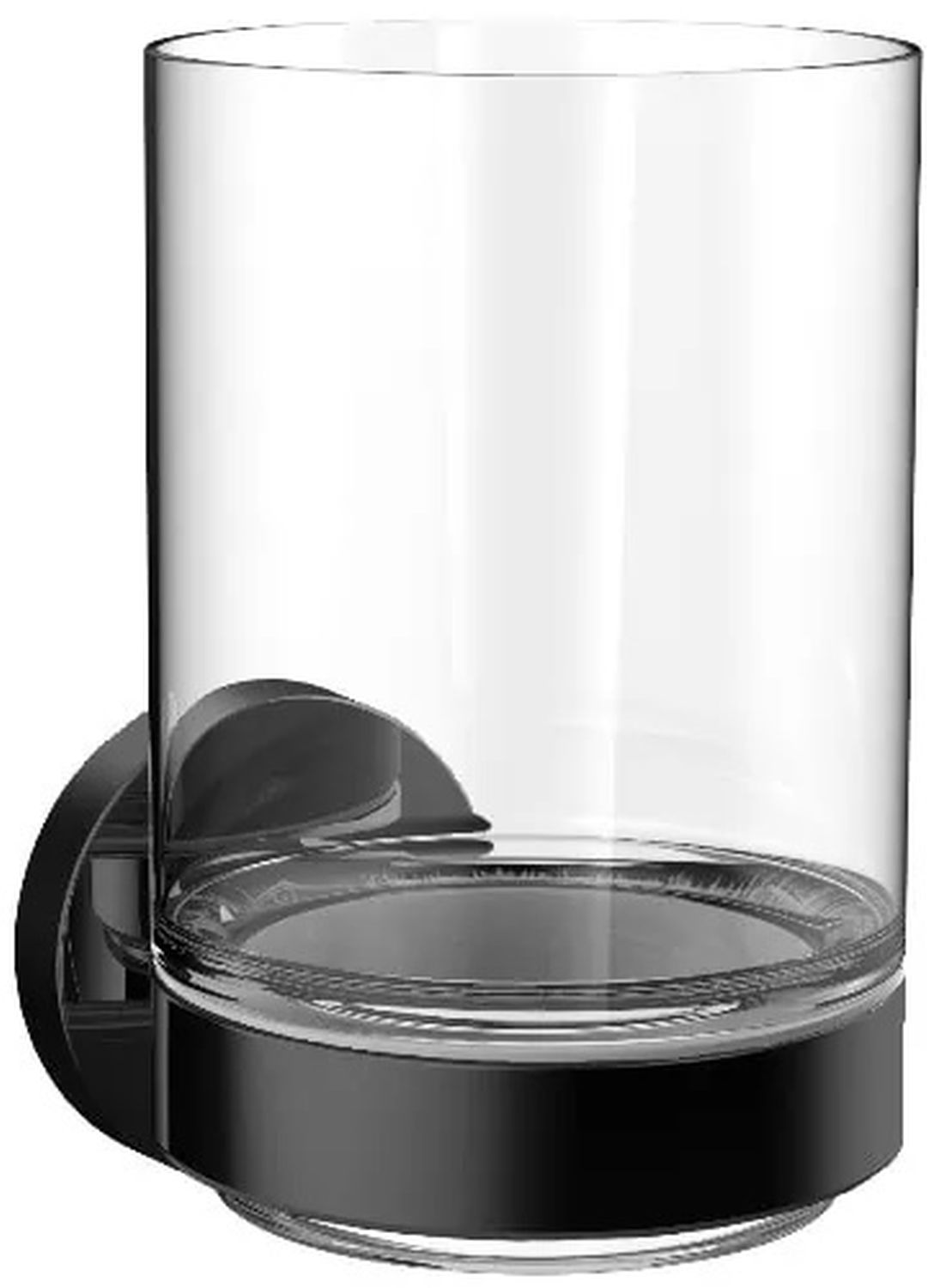 Emco Round kelímek na čištění zubů černá-průhledná 432013300