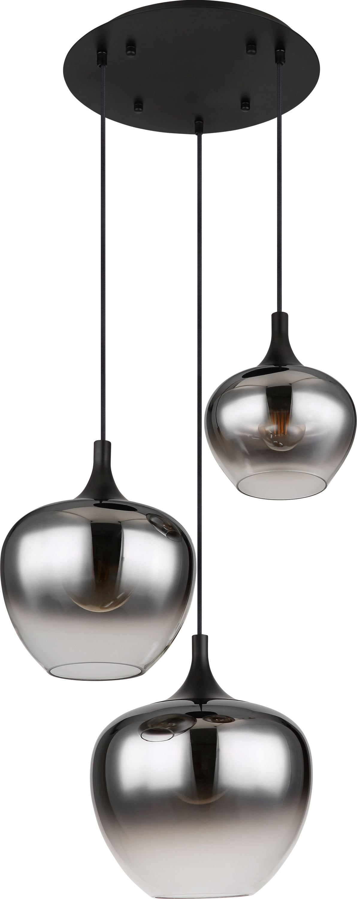 Globo Lighting Maxy závěsné svítidlo 3x40 W černá-kouřová 15548-3H