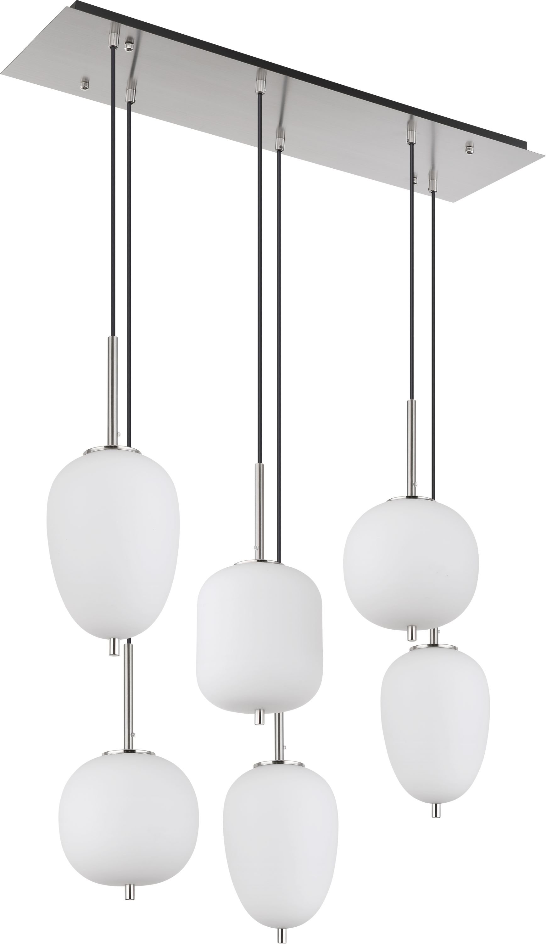 Globo Lighting Blacky I závěsné svítidlo 6x40 W bílá-nikl 15345-6NO