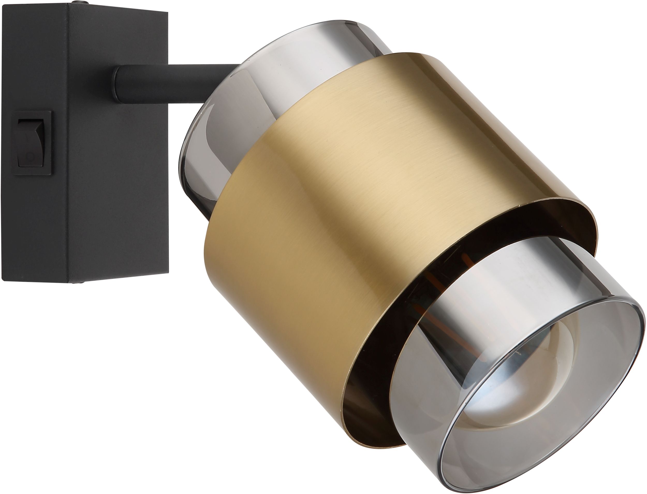 Globo Lighting Milley nástěnné svítidlo 1x40 W černá-mosaz-kouřová 15560-1