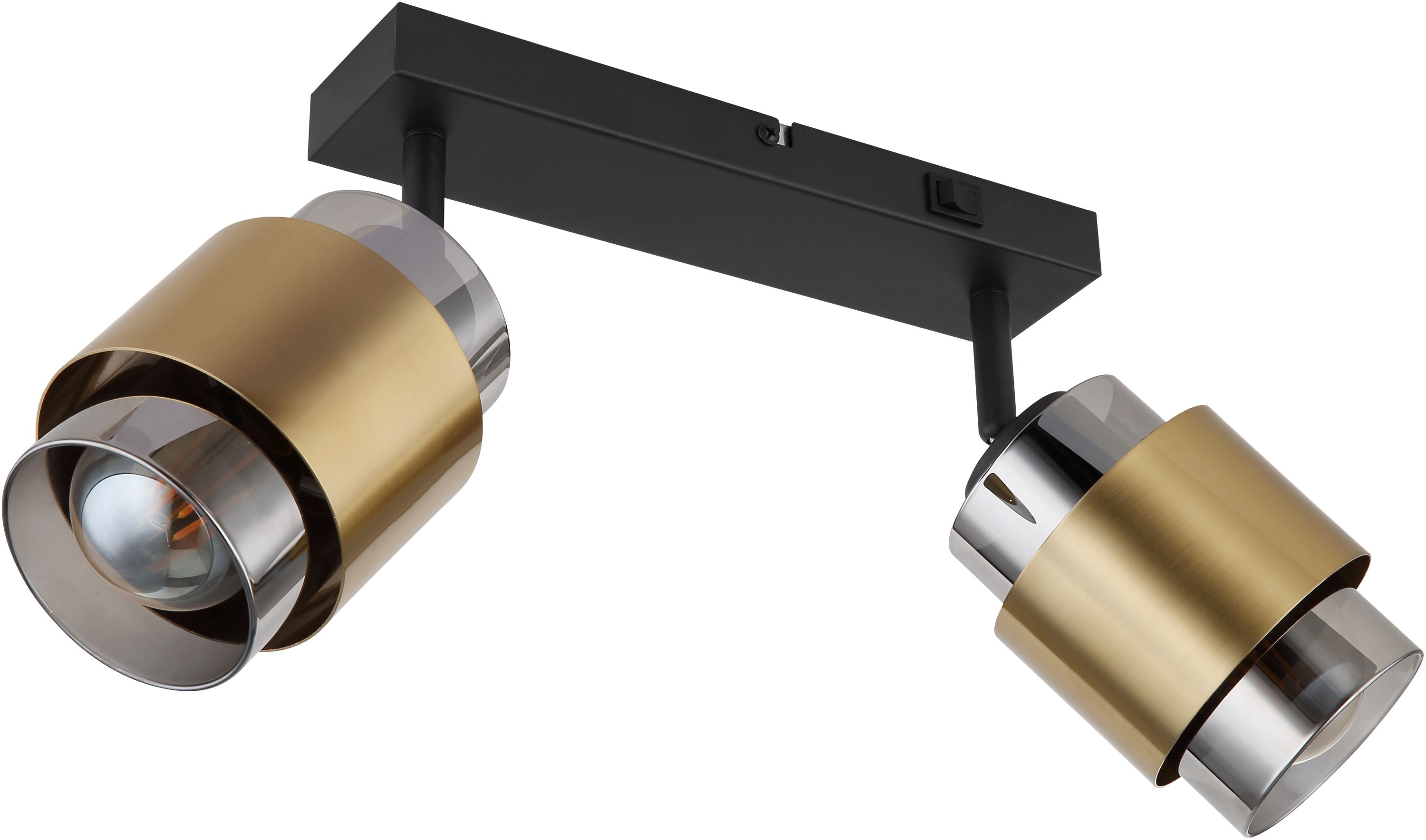 Globo Lighting Milley stropní světlo 2x40 W černá-mosaz-kouřová 15560-2