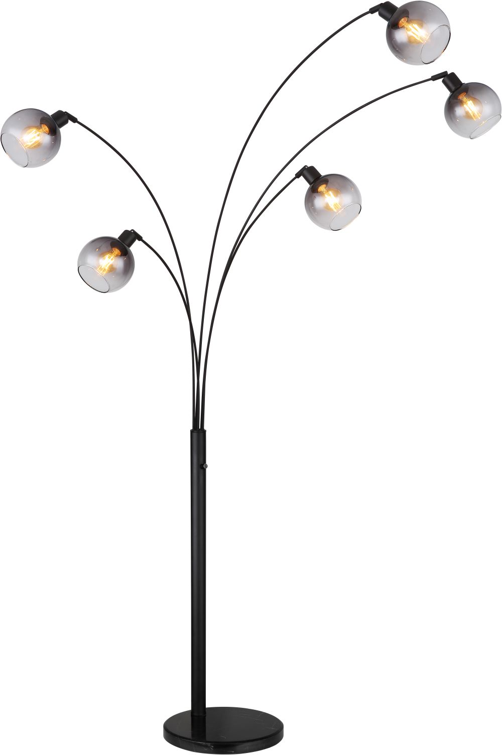 Globo Lighting Seymour stojací lampa 5x40 W černá-kouřová 58228NBS