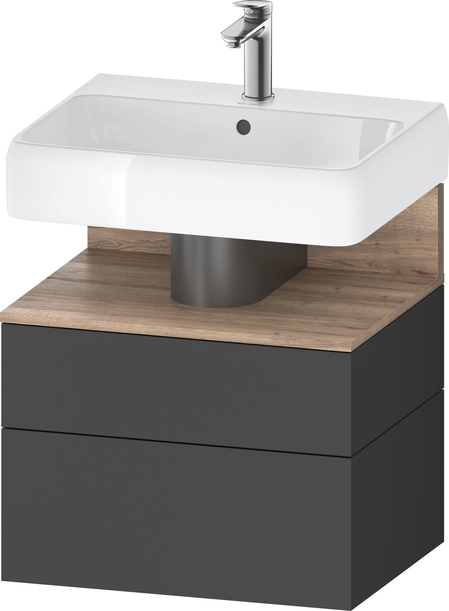 Duravit Qatego skříňka 59x47x59 cm pod umyvadlo závěsná grafitová-dub QA4393055490010