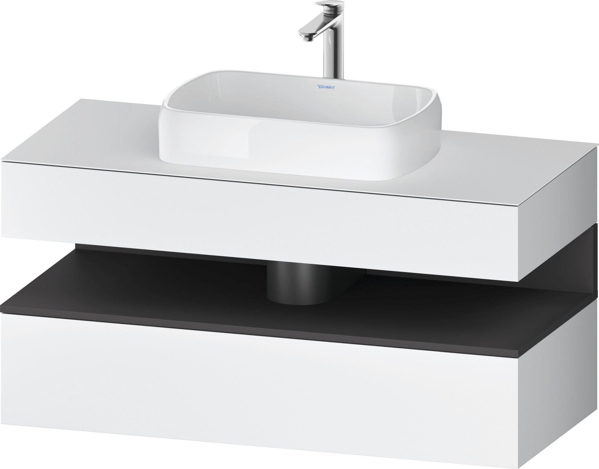 Duravit Qatego skříňka 120x55x60 cm pod umyvadlo závěsná bílá-grafitová QA4732049180010