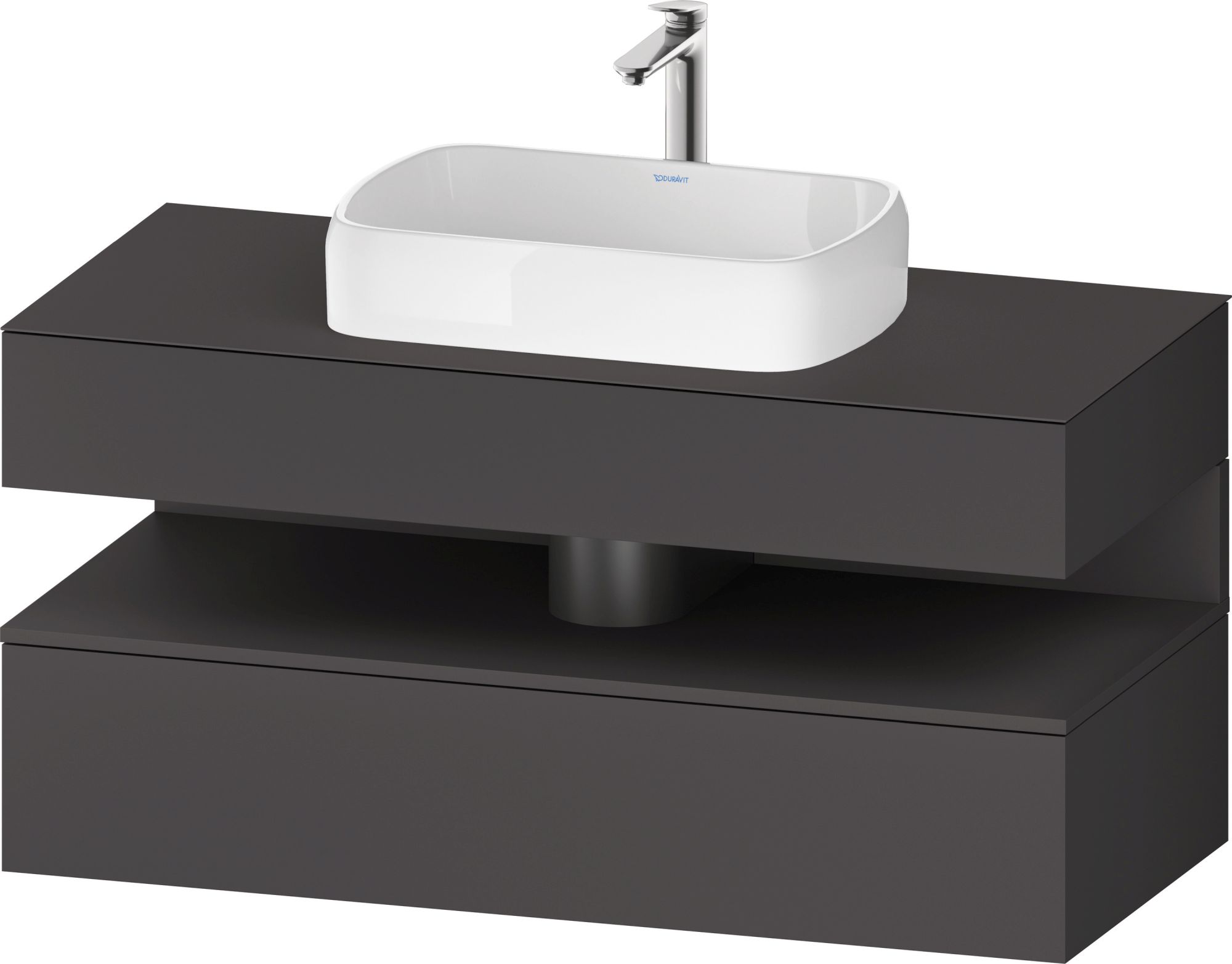 Duravit Qatego skříňka 120x55x60 cm pod umyvadlo závěsná grafitová QA4732049490010