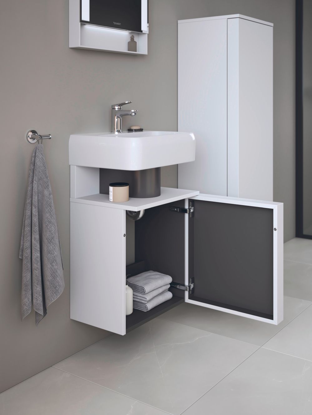 Duravit Qatego skříňka 44x35x64.5 cm pod umyvadlo závěsná bílá QA4076L22220000