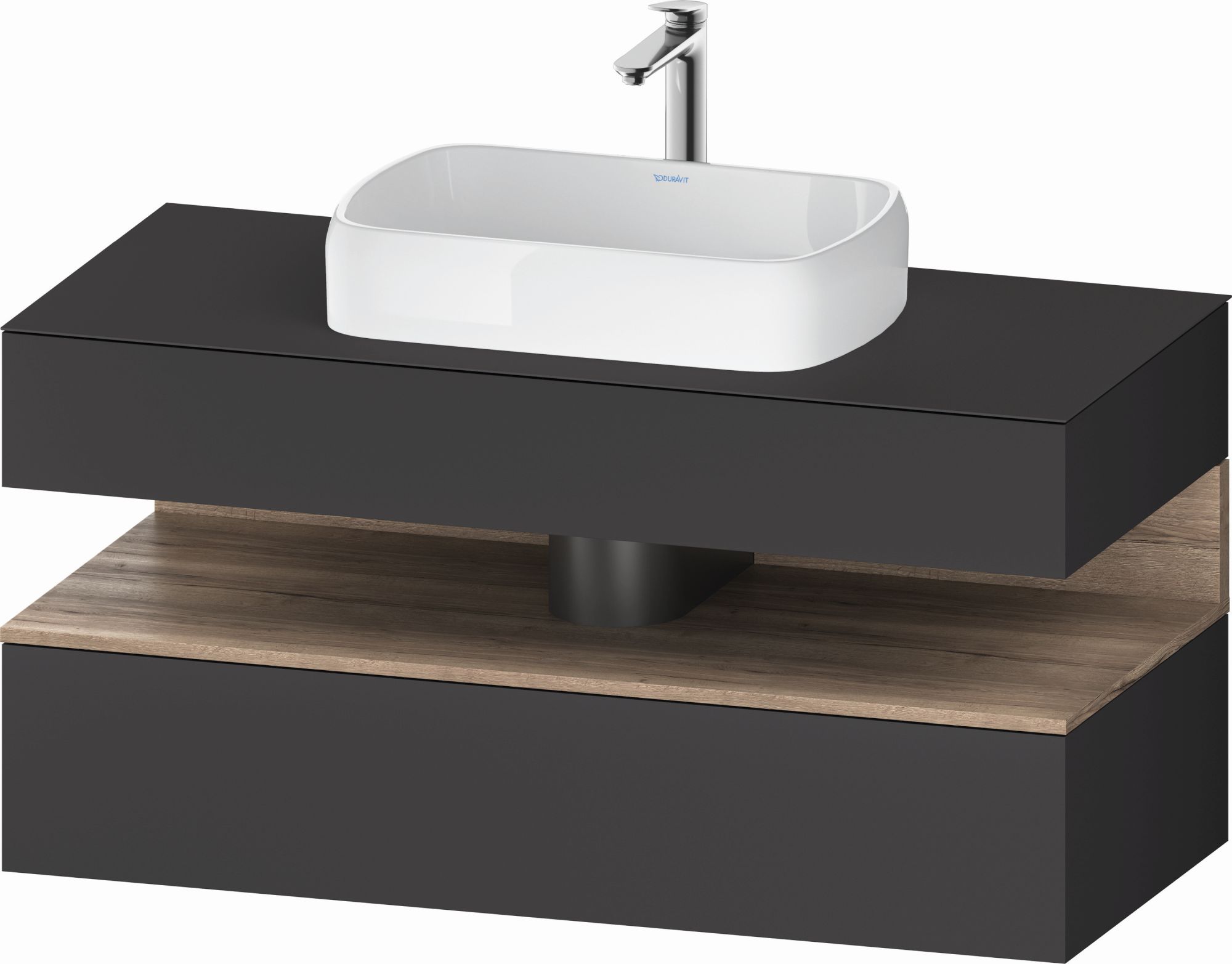 Duravit Qatego skříňka 120x55x60 cm závěsná pod umyvadlo grafitová-dub QA4732055490010