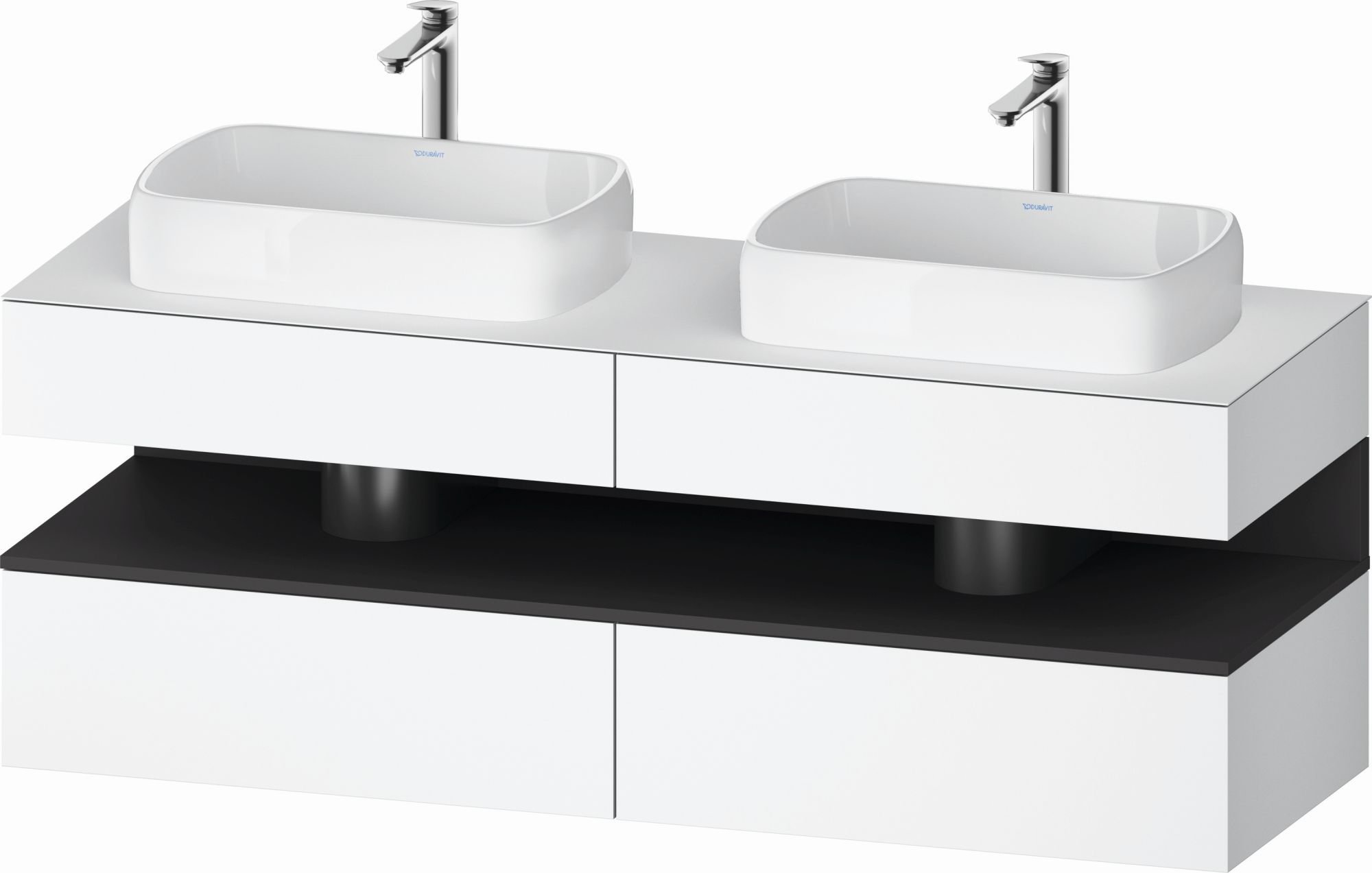 Duravit Qatego skříňka 160x55x60 cm pod umyvadlo závěsná bílá-grafitová QA4779049180010