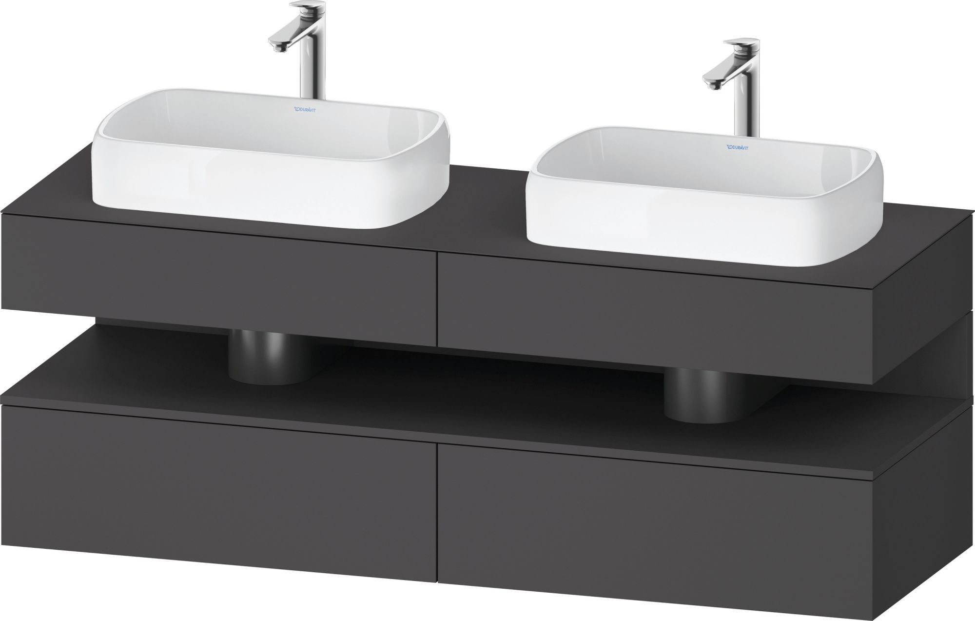 Duravit Qatego skříňka 160x55x60 cm pod umyvadlo závěsná grafitová QA4779049490010