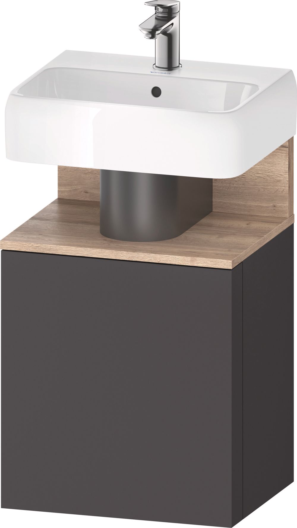 Duravit Qatego skříňka 44x35x64.5 cm pod umyvadlo závěsná grafitová-dřevo QA4076L55490000