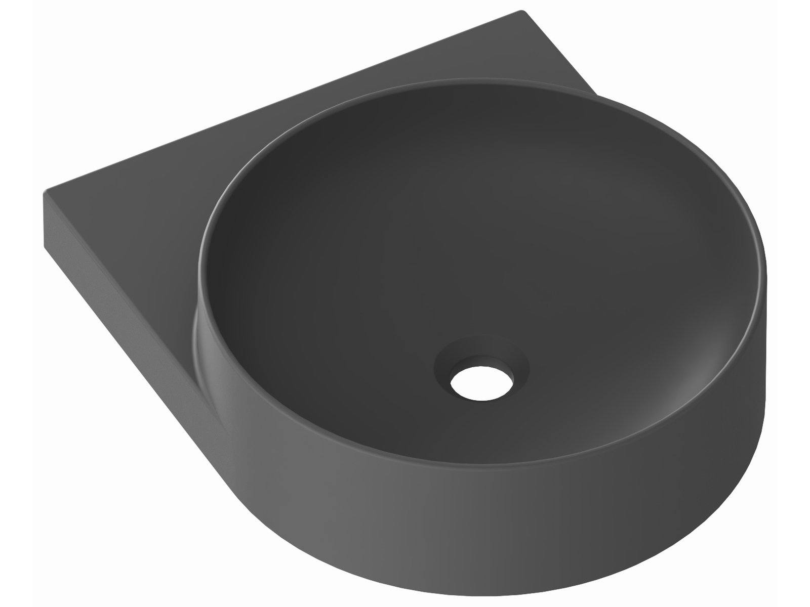 Ravak Yard umyvadlo 50x40.5 cm polokulatý klasický antracitová XJX03240002