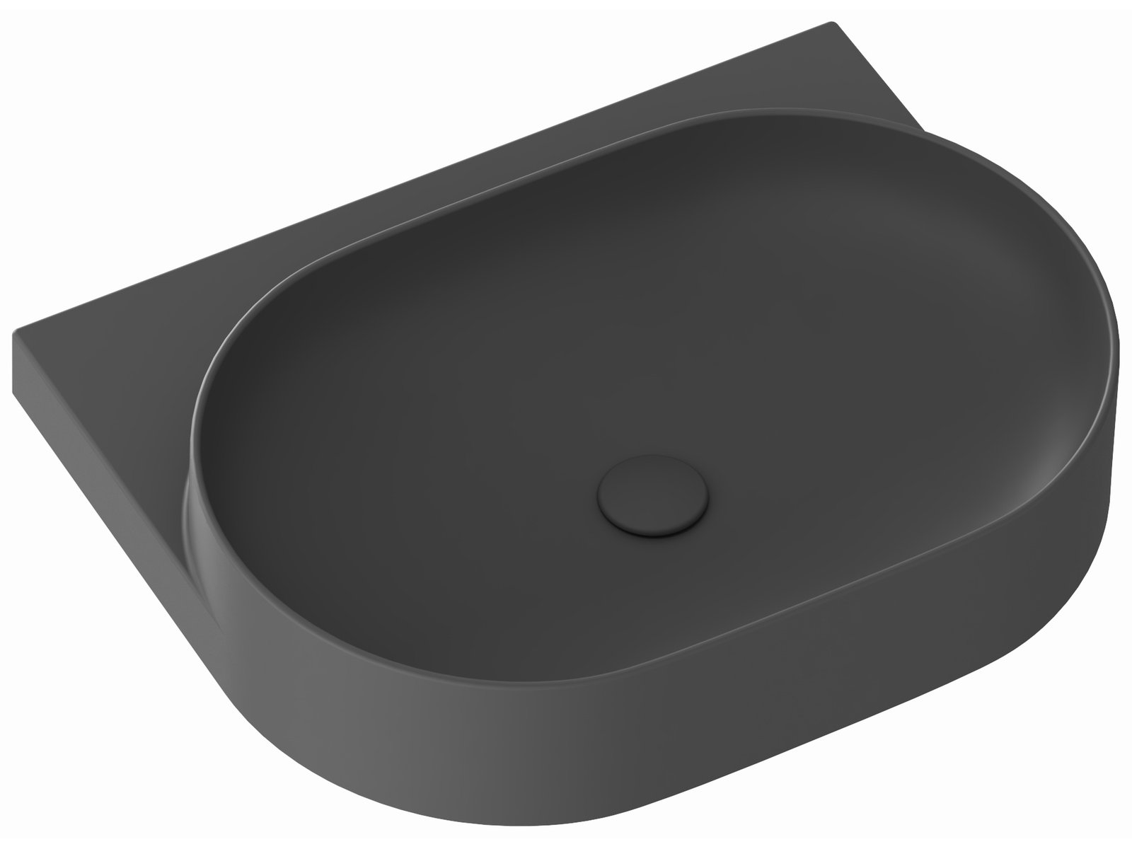 Ravak Yard umyvadlo 60.5x50 cm polokulatý klasický antracitová XJX03060000