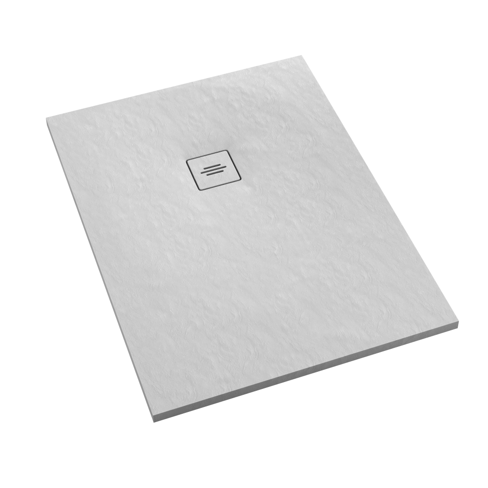 Schedline Protos White Stone obdélníková sprchová vanička + mřížka 90x70 cm bílá 3SP.P1P-7090/B/ST-M1/B/ST