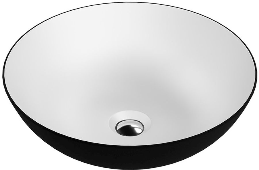 LaVita Rosa umyvadlo 40x40 cm kulatý na pult bílá-černá 5900378334293