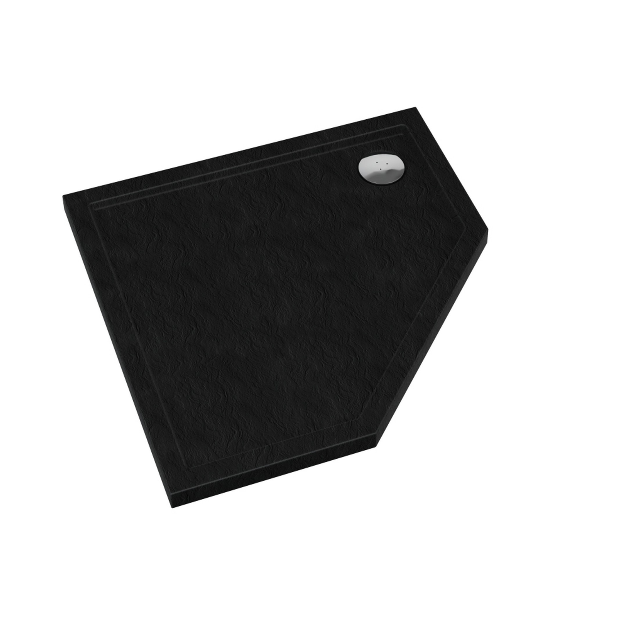 Schedline Sharper Black Stone pětiúhelníková sprchová vanička 80x80 cm černá 3S.S1PK-8080/C/ST