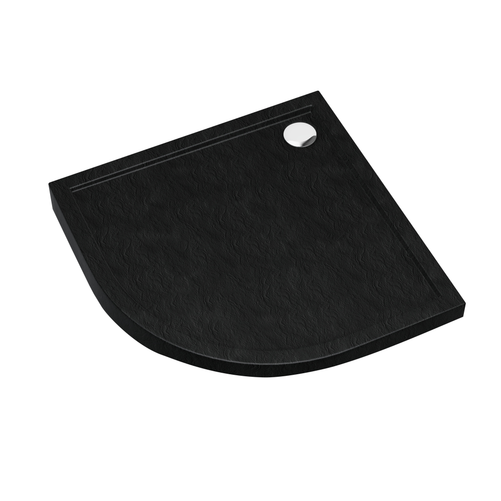 Schedline Sharper Black Stone půlkruhová sprchová vanička 90x90 cm černá 3S.S1O-9090/C/ST