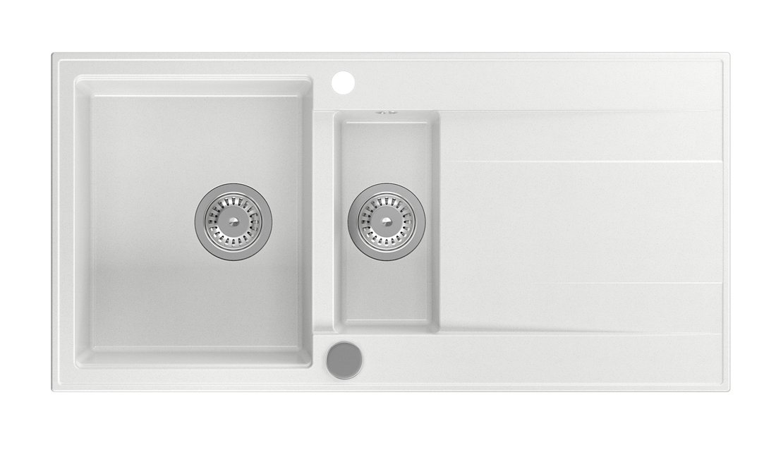 Sapho granitový dřez 100x50 cm bílá GR1331