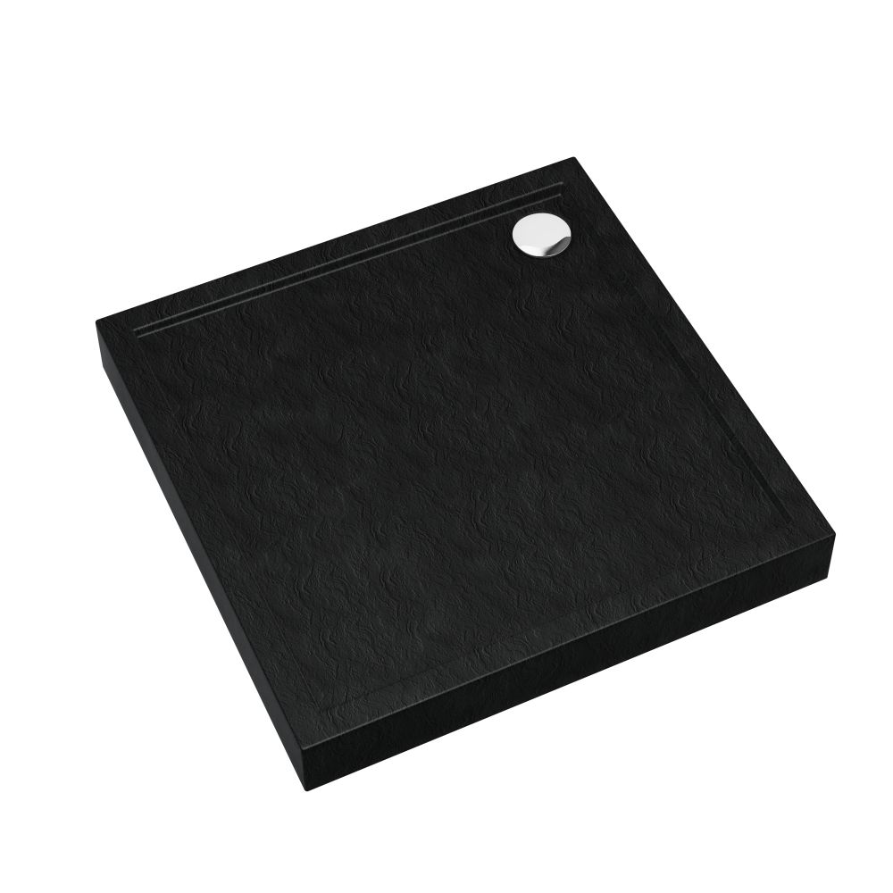 Schedline Cameron Black Stone čtvercová sprchová vanička 90x90 cm černá 3ST.C1K-9090/C/ST