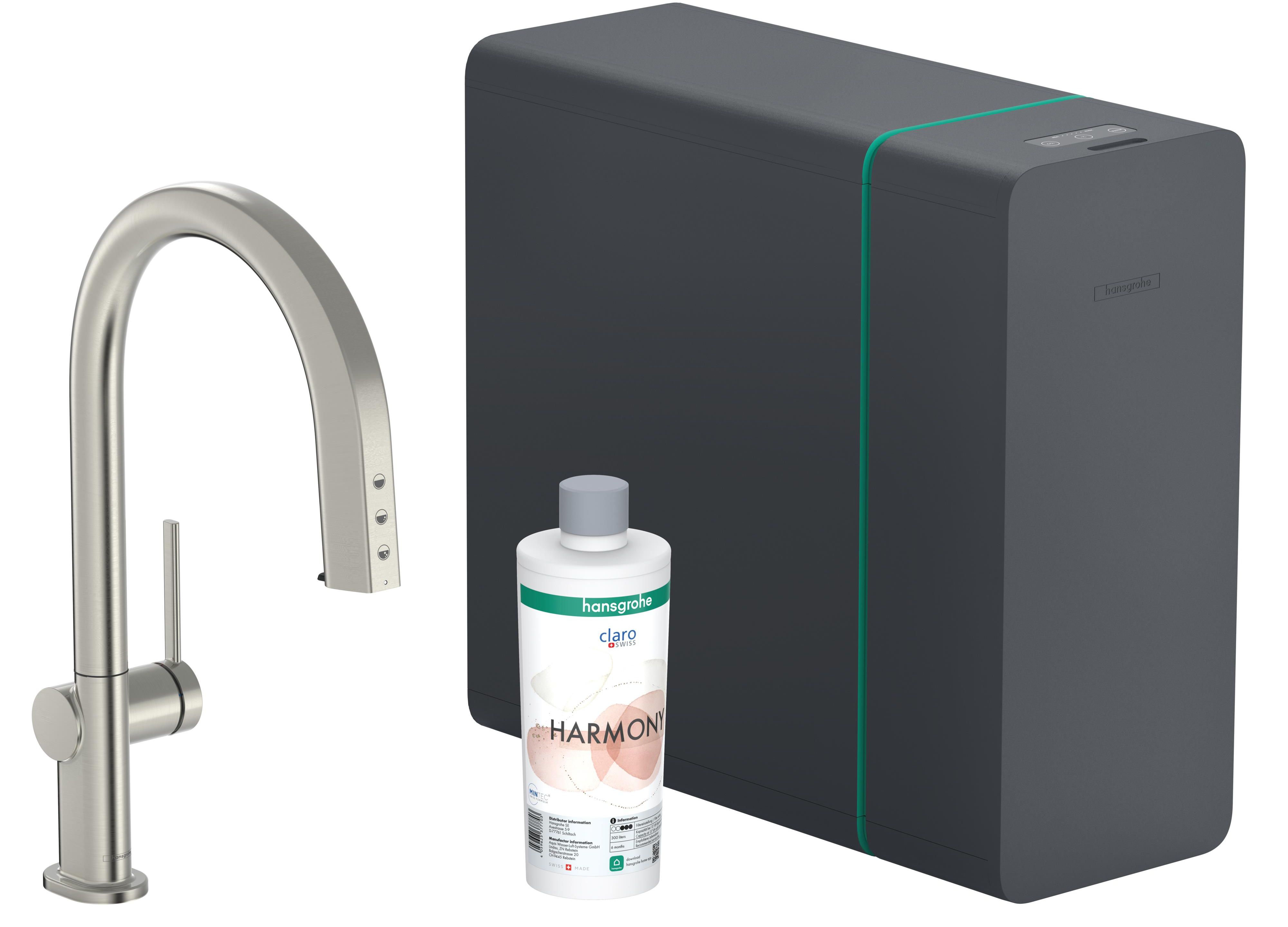 Hansgrohe Aqittura M91 kuchyňská baterie s filtrem stojící ušlechtilá ocel 76836800