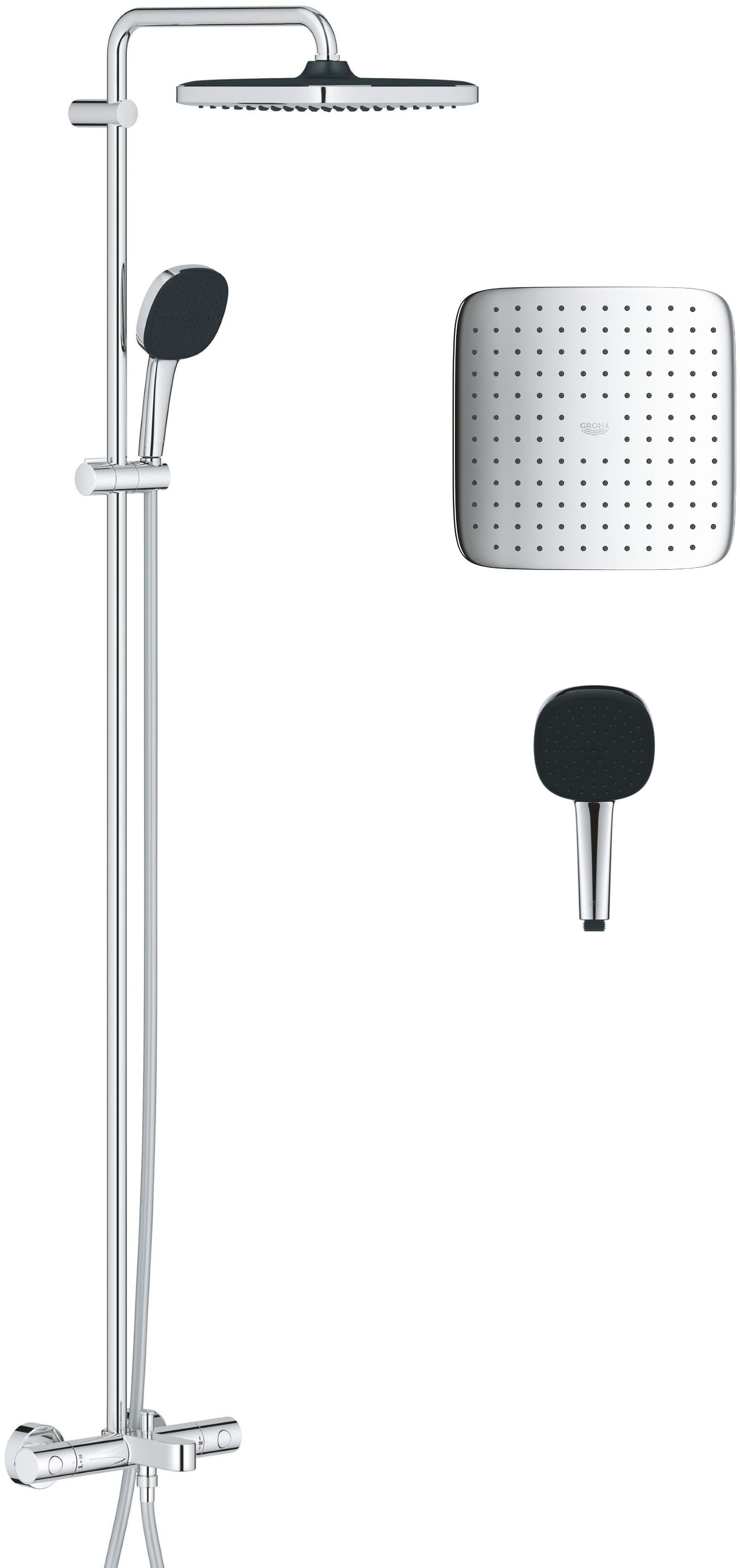 Grohe Vitalio Comfort vanová sada se sprchou na stěnu s termostatem ano StarLight Chrome 26984001