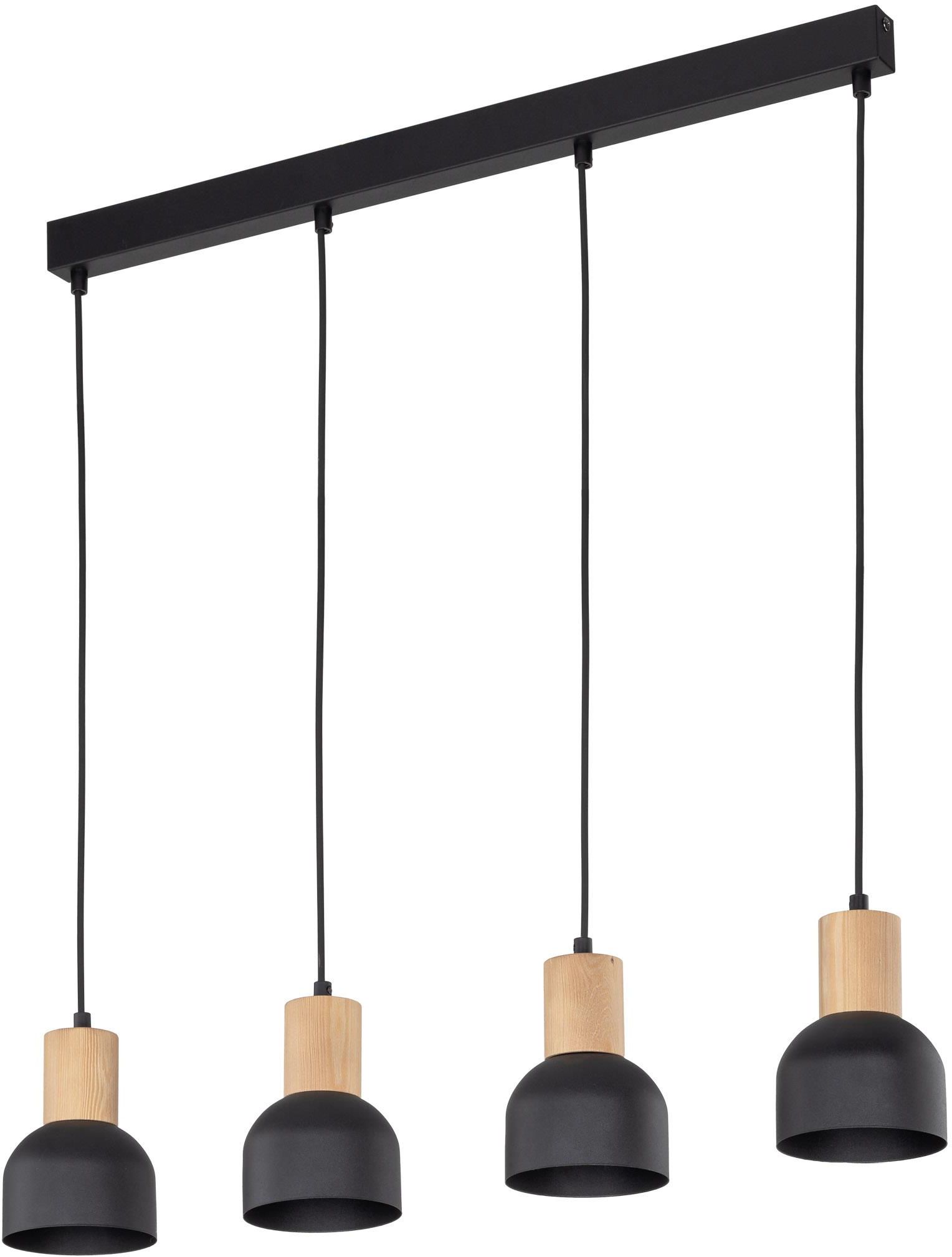 TK Lighting Cairo závěsné svítidlo 3x15 W černá-dřevo 4896