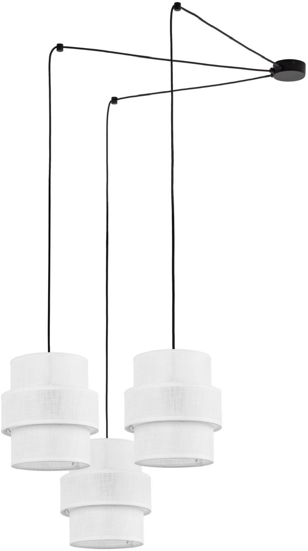 TK Lighting Calisto závěsné svítidlo 3x15 W bílá-černá 5975