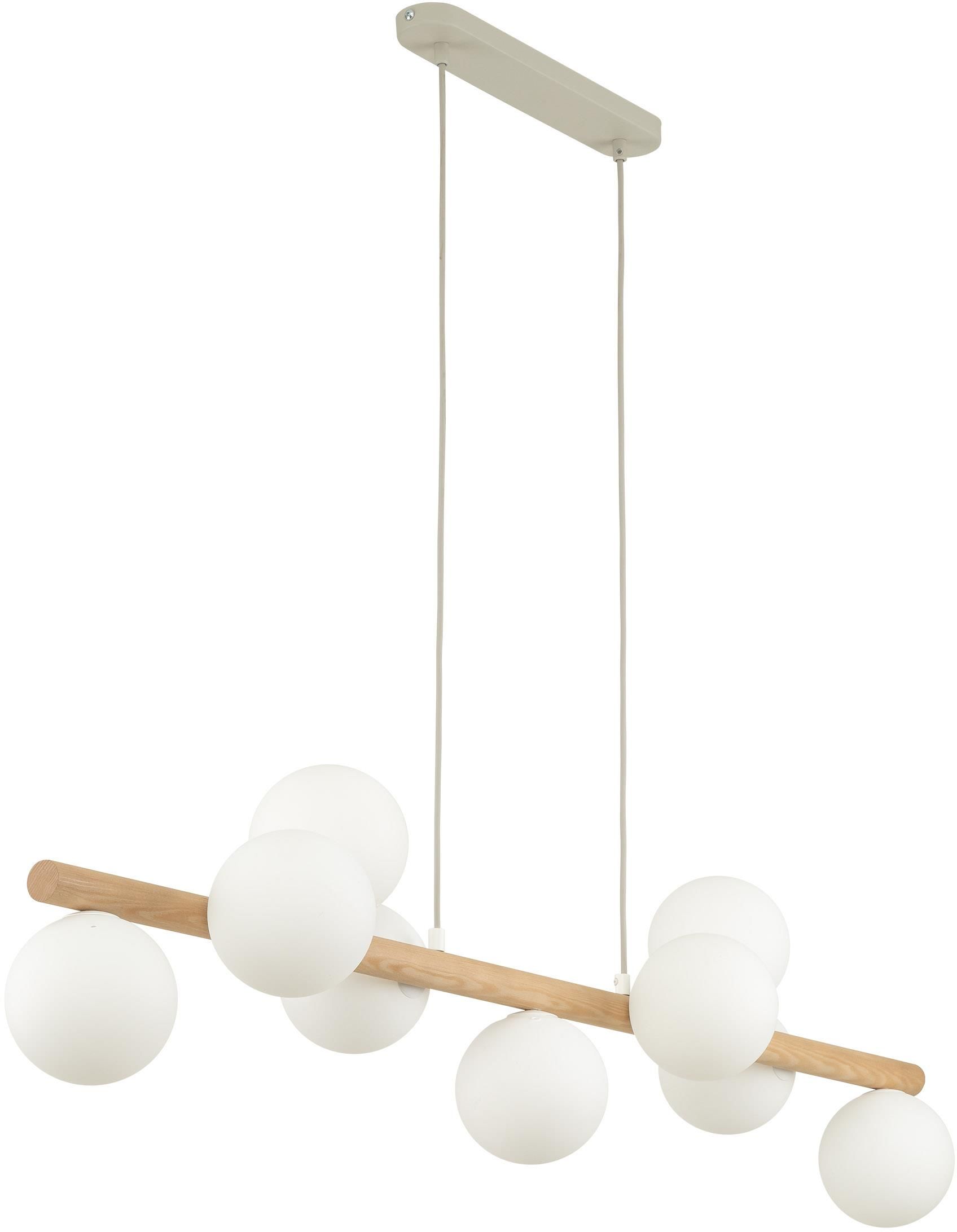 TK Lighting Estera Wood závěsné svítidlo x6 W bílá-dřevo 5906