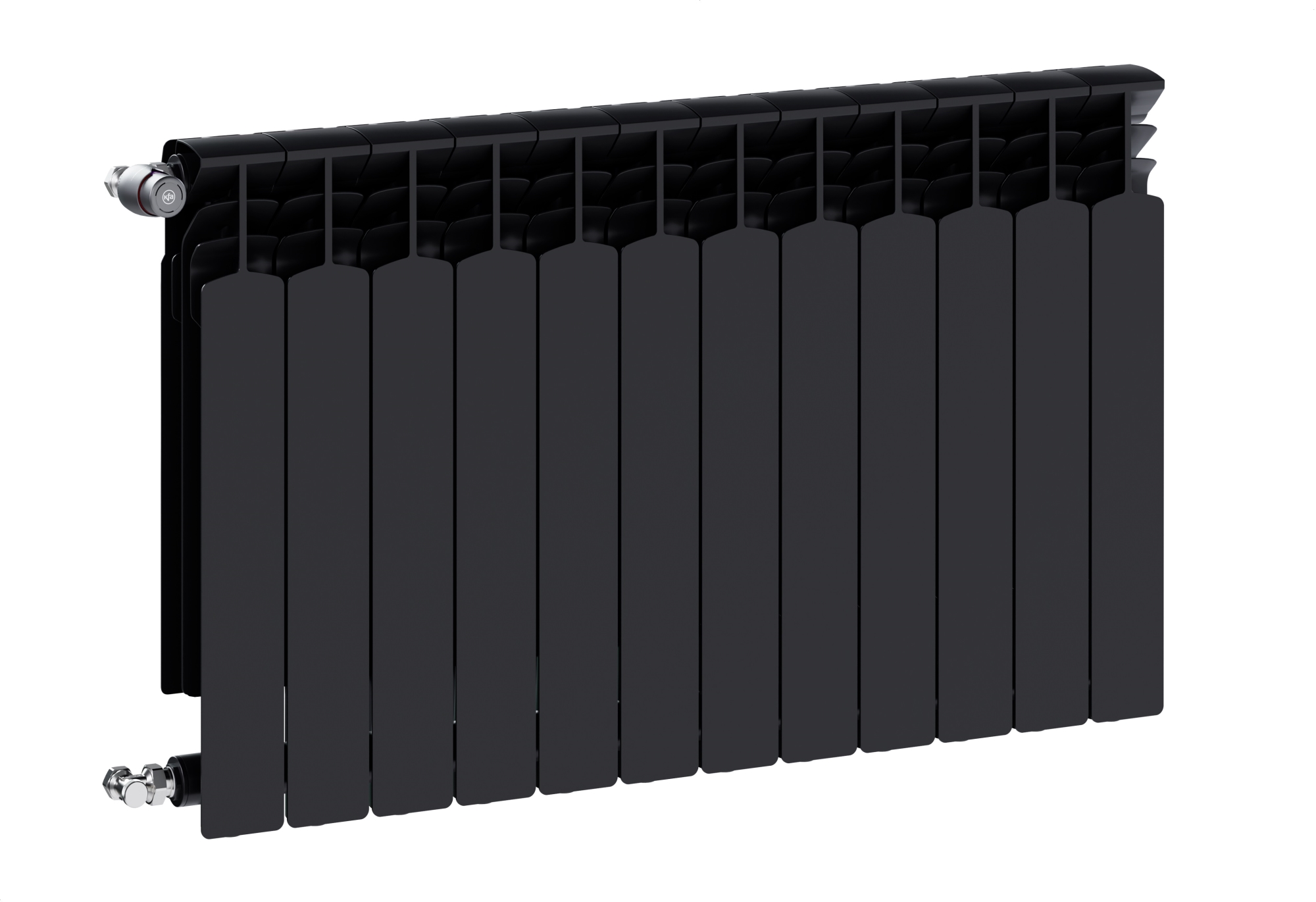 KFA Armatura G600F pokojový radiátor 67.2x96.6 cm podłączenie boční černá 772-120-81