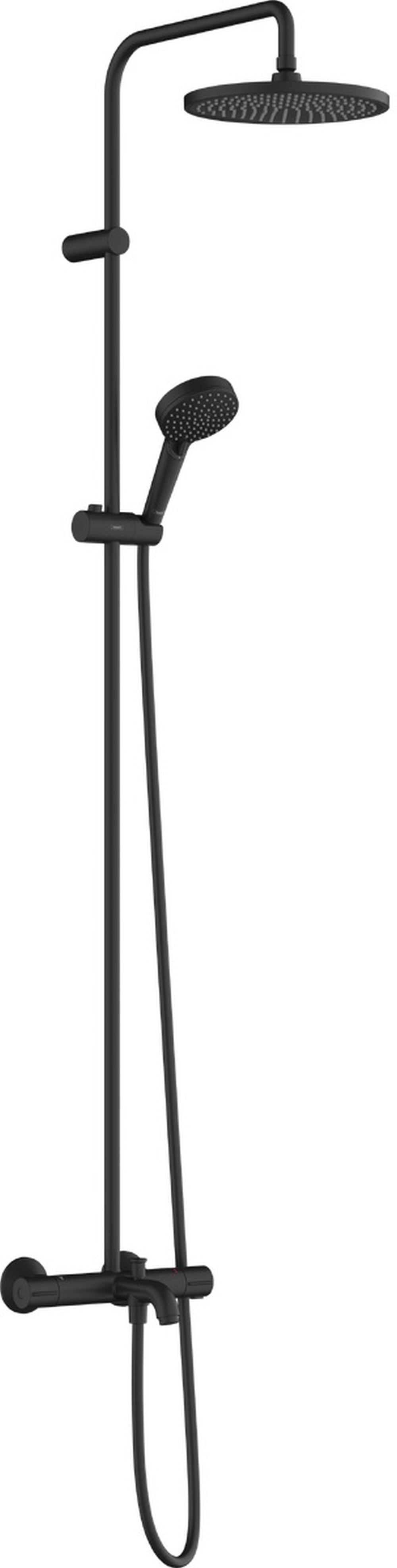 Hansgrohe Vernis Blend vanová sada se sprchou na stěnu s termostatem s dešťovou sprchou černá 26899670