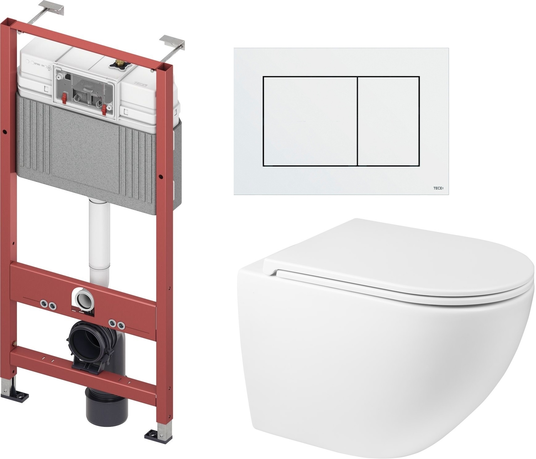 Sada záchodová mísa Oltens Hamnes 42513000, podomítkový WC modul Tece Base 9400407, 45100000, 9.240.400