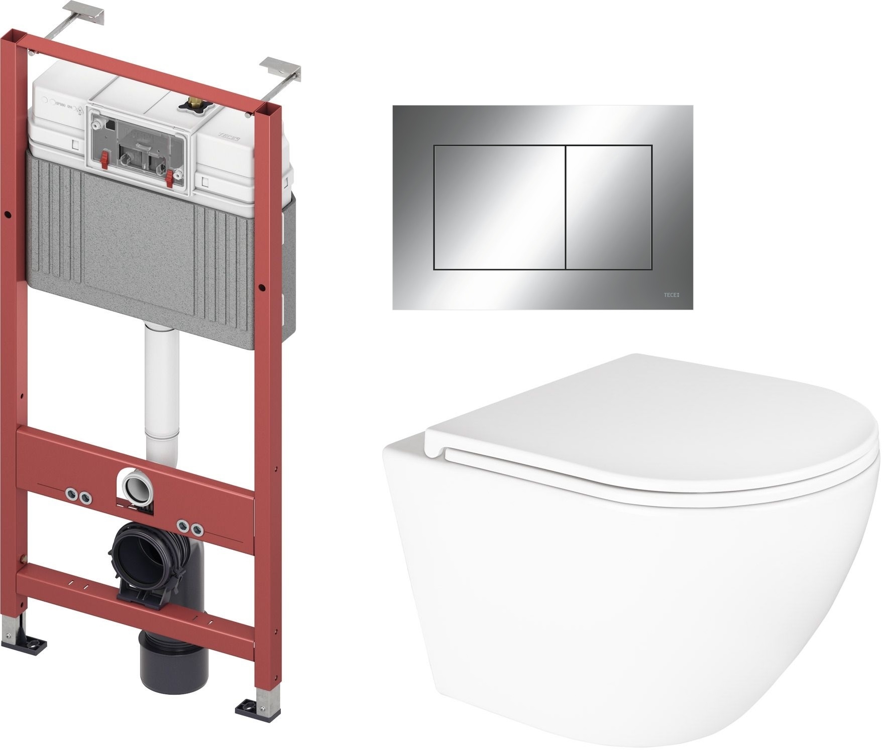 Sada podomítkový WC modul Tece Base 9400407, záchodová mísa Oltens Hamnes 42019000, 45111000, 9.240.401