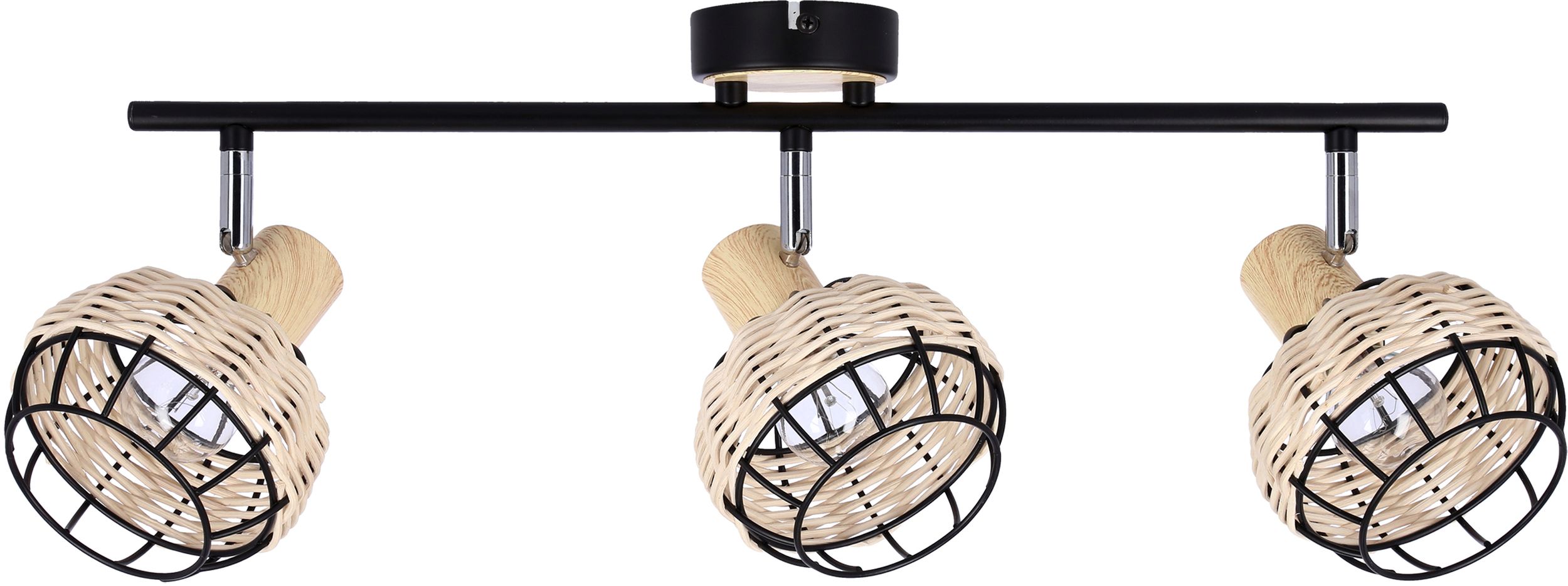 Candellux Tajga stropní světlo 3x40 W černá-dřevo 93-12227