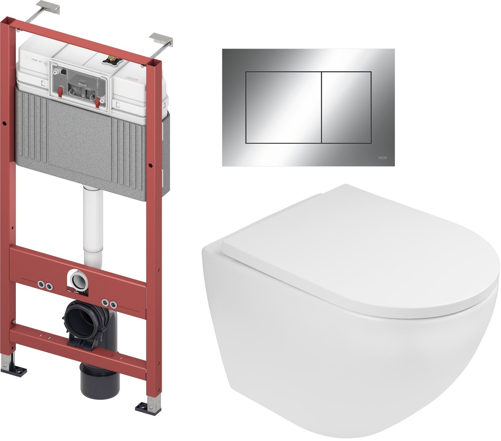 Set záchodová mísa Oltens Hamnes Stille 42521000, podomítkový WC modul Tece Base 9400407, 45109000, 9.240.401