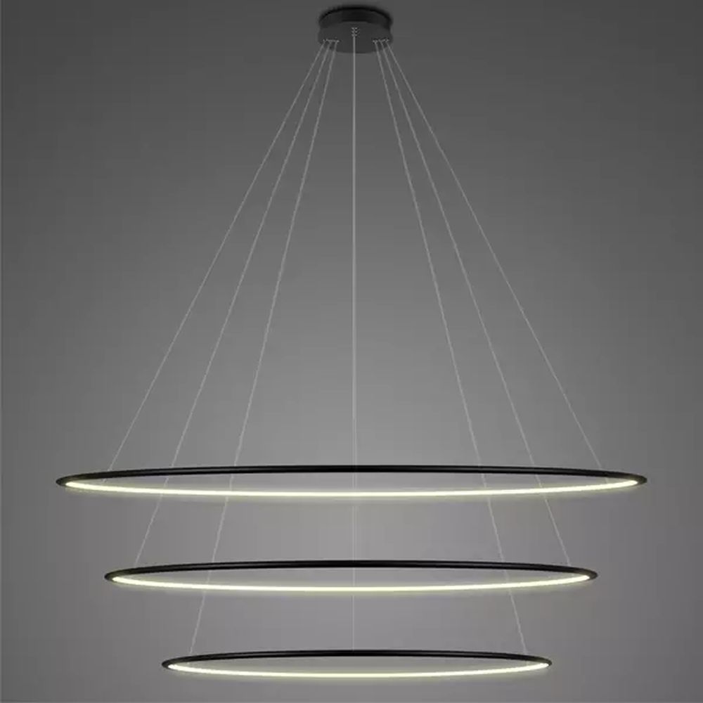 Altavola Design Ledowe Okręgi závěsné svítidlo 3x139 W černá LA075/P_150_in_3k_black