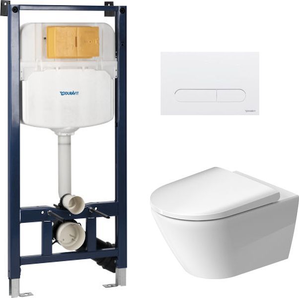 Sada WC mísa se sedátkem s pomalým sklápěním Duravit D-Neo 45770900A1, podomítkový WC modul Duravit DuraSystem WD1029000000, WD5009011000