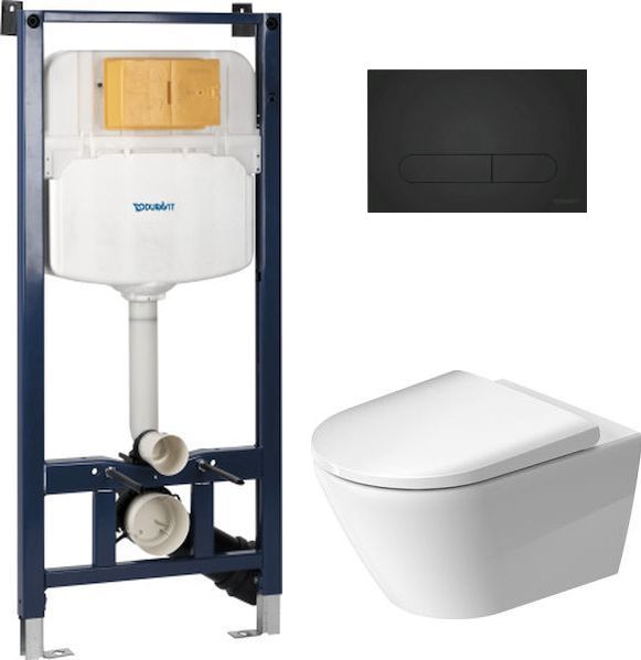 Sada WC mísa se sedátkem s pomalým sklápěním Duravit D-Neo 45770900A1, podomítkový WC modul Duravit DuraSystem WD1029000000, WD5009031000