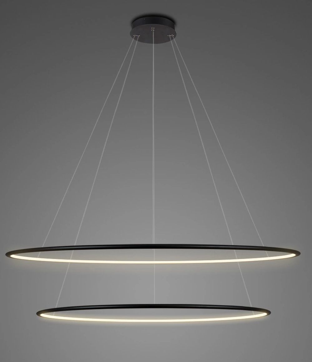 Altavola Design Ledowe Okręgi závěsné svítidlo 2x68 W černá LA074/P_100_in_4k_black