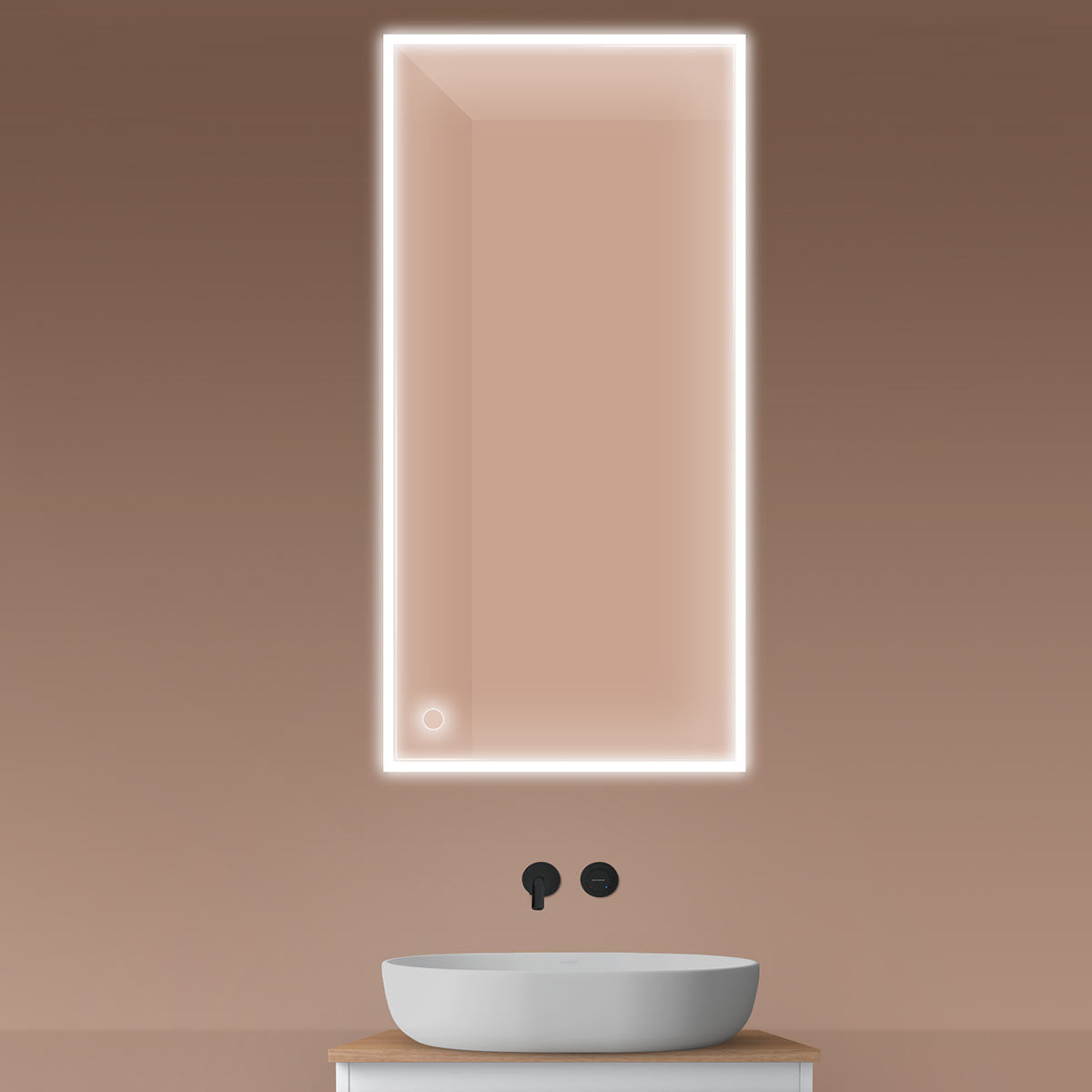 Oltens Nordlis zrcadlo 60x120 cm obdélníkový s osvětlením s vyhřívací podložkou 64107000