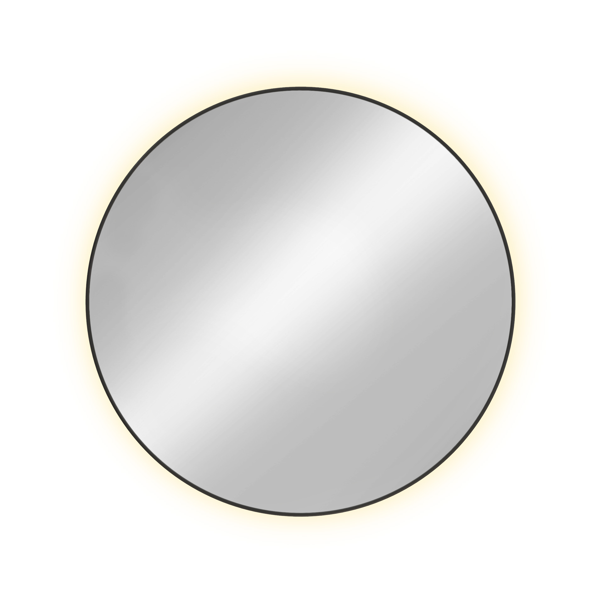 Baltica Design Tiny Border Bright zrcadlo 80x80 cm kulatý s osvětlením černá 5904107910789