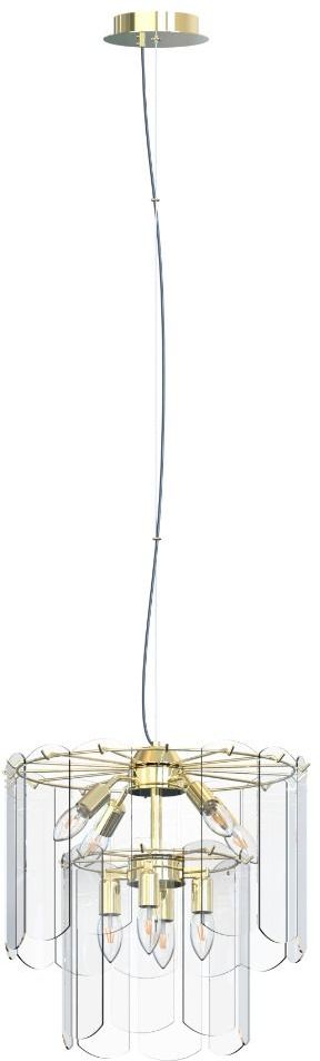 Zuma Line Nira závěsné svítidlo x40 W průhledná-zlatá MD3523-8M-EGN