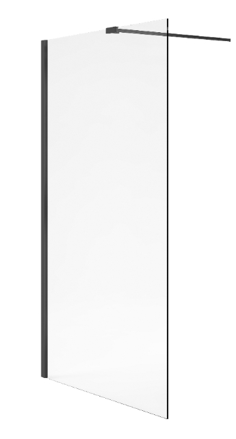 Excellent Vidoq sprchová zástěna walk-in 120 cm černá matný/průhledné sklo KAEX.1506.1200.LP.BL