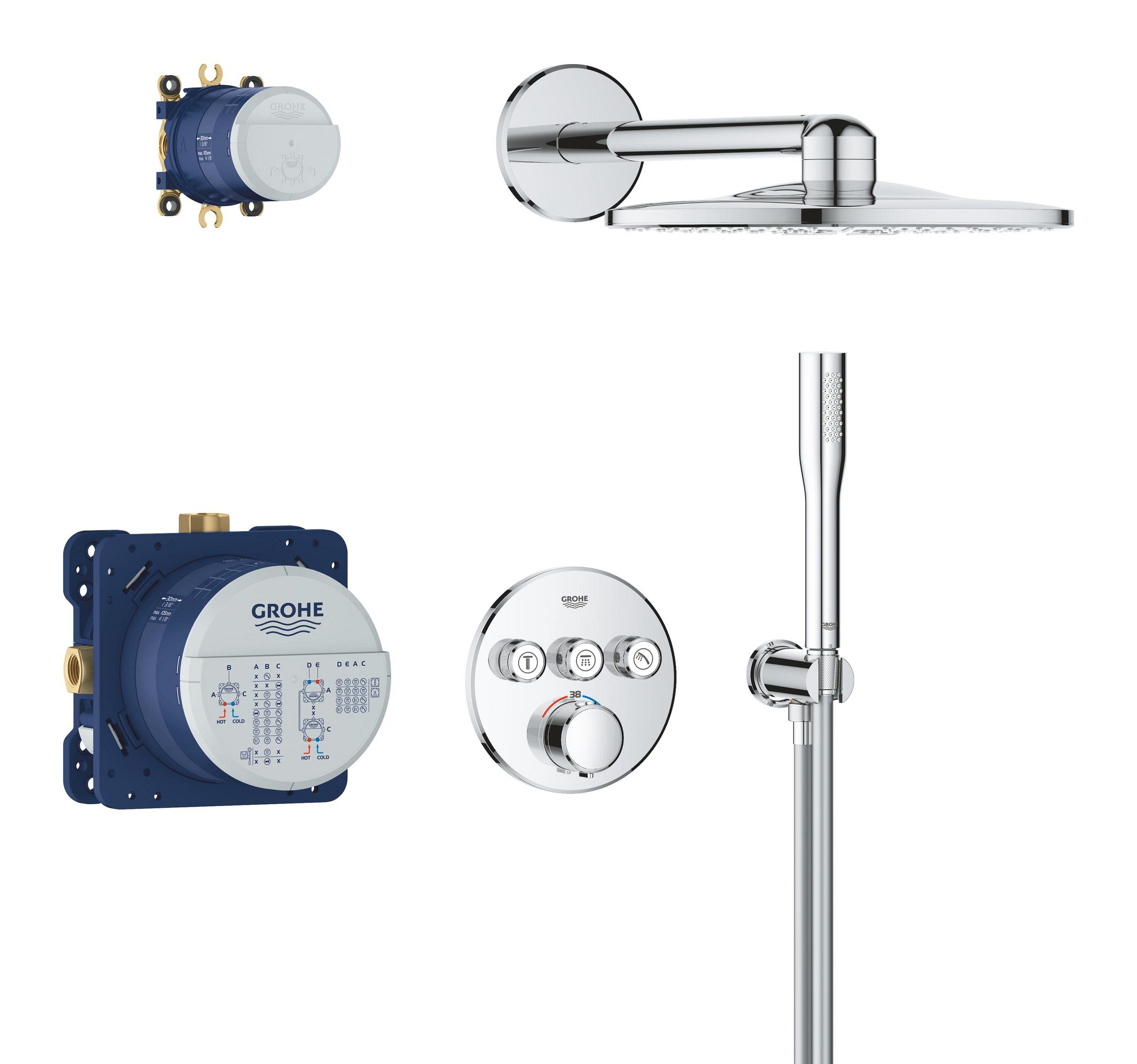 Grohe Precision Smartcontrol sprchová sada pod omítku s termostatem s dešťovou sprchou chrom 34874000