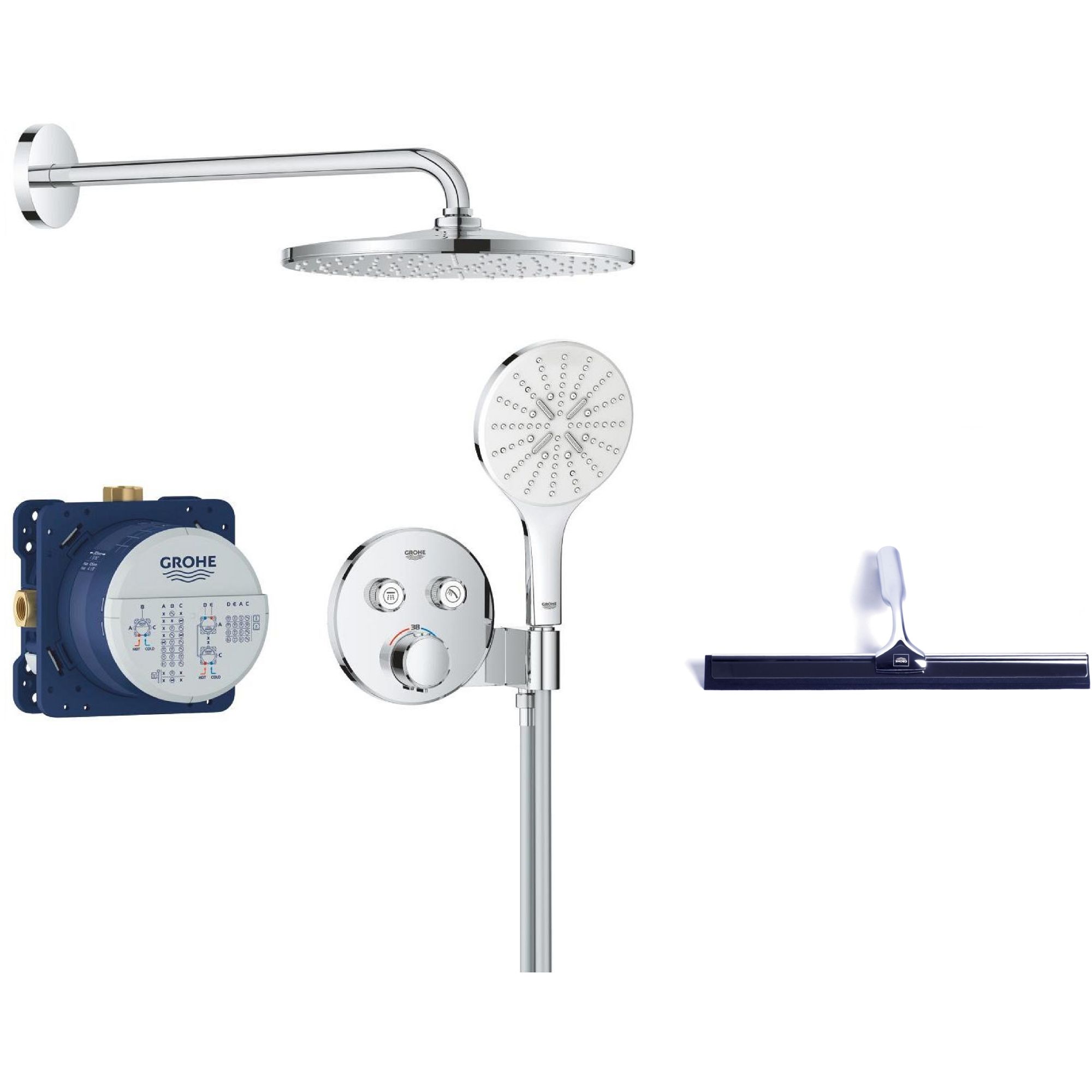 Set sprchová sada Grohe Precision Smartcontrol 34877000, stěrka na vodu Grohe 4067393055617