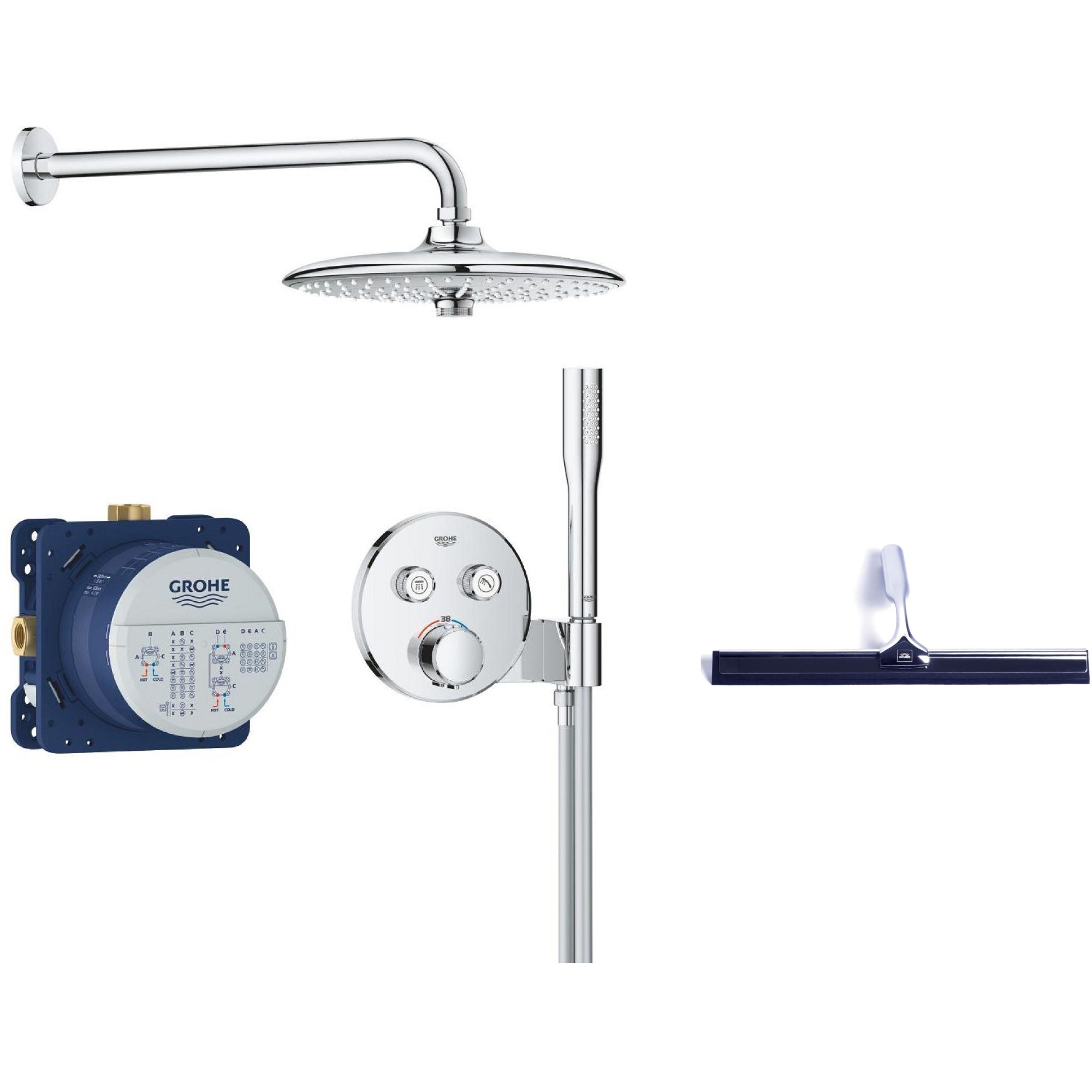 Set sprchová sada Grohe Precision Smartcontrol 34878000, stěrka na vodu Grohe 4067393055617
